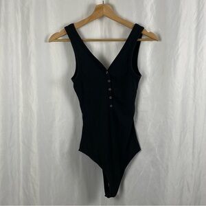 Abercrombie & Fitch Women’s Black Sleeveless Button-Up Bodysuit Size Small